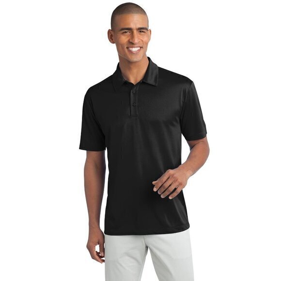 Men's Polo Shirt, Black Size XXL Silk Touch Performance Polo by Port Authority - Picture 3 of 6